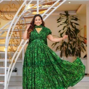 🌟 Swirls of Gold: Your New Go-To Glam Habesha Dress! 🌟 - Teal Gold