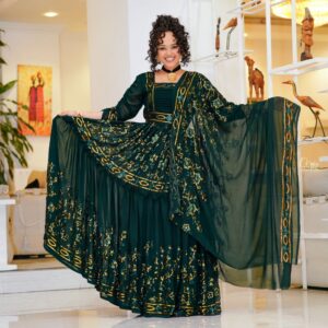 New Modern Chiffon Habesha Kemis with Gold Tilf | Fidel Markato