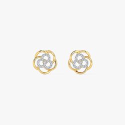 Floweret Cluster Diamond Stud Earrings