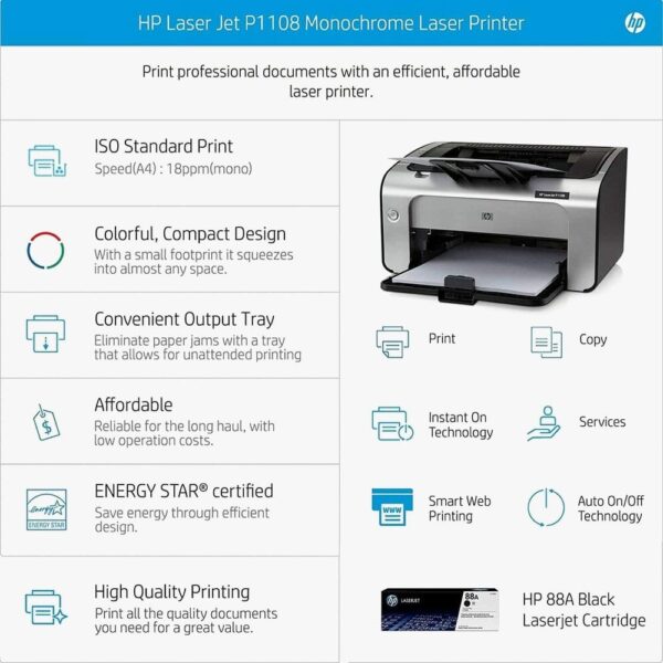 Laserjet P1108 Monochrome Laser Printer