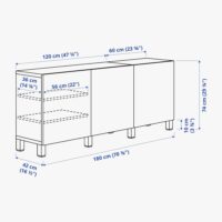 TV bench with drawers and door, black-brown