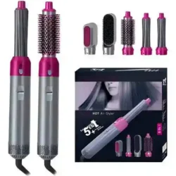 5-in-1 Professional Hot Air Styler & Curling Tong Set (1000W) — Salon Quality Hair Styling Kit