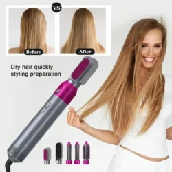 5-in-1 Professional Hot Air Styler & Curling Tong Set (1000W) — Salon Quality Hair Styling Kit