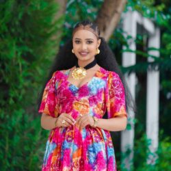 Ethiopian & Eritrean Bridal Gown: Elegant Habesha Chiffon Dress