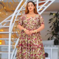 Ethiopean & Eritrean Habesha  –  Elegant Floral Maxi Dress , Lightweight & Full-Length Flow