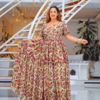 Ethiopean & Eritrean Habesha  –  Elegant Floral Maxi Dress , Lightweight & Full-Length Flow