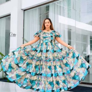 Ethiopean & Eritrean Habesha  –  Elegant Floral Maxi Dress , Lightweight & Full-Length Flow