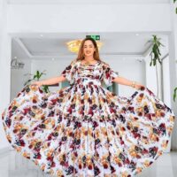 Ethiopean & Eritrean Habesha  –  Elegant Floral Maxi Dress , Lightweight & Full-Length Flow