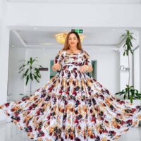 Ethiopean & Eritrean Habesha  –  Elegant Floral Maxi Dress , Lightweight & Full-Length Flow
