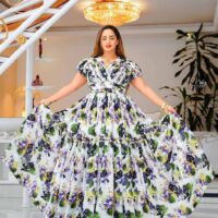 Ethiopean & Eritrean Habesha  –  Elegant Floral Maxi Dress , Lightweight & Full-Length Flow