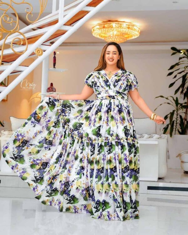 Ethiopean & Eritrean Habesha  –  Elegant Floral Maxi Dress , Lightweight & Full-Length Flow