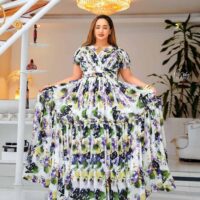 Ethiopean & Eritrean Habesha  –  Elegant Floral Maxi Dress , Lightweight & Full-Length Flow