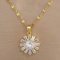 ፋሽን 18k ወርቅ የተለበጠ የጌጣጌጥ ስብስብ (necklace and Earring)