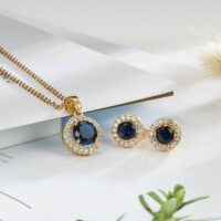 ፋሽን 18k ወርቅ የተለበጠ የጌጣጌጥ ስብስብ (necklace and Earring)