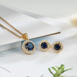 ፋሽን 18k ወርቅ የተለበጠ የጌጣጌጥ ስብስብ (necklace and Earring)