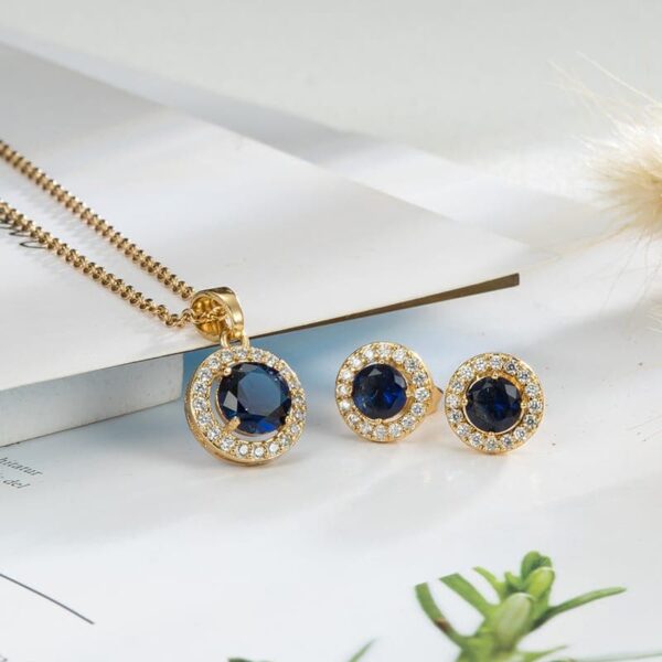 ፋሽን 18k ወርቅ የተለበጠ የጌጣጌጥ ስብስብ (necklace and Earring)