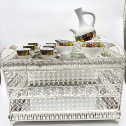 ልዩ የብር ቀለም ቡና ጠረጴዛ