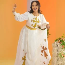 Habesha Crop Top & Skirt Dress – Ethiopian & Eritrean Traditional Fashion for Women