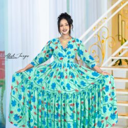 Premium Floral Habesha Chiffon Dresses - Modern Ethiopian & Eritrean Traditional Maxi Gowns