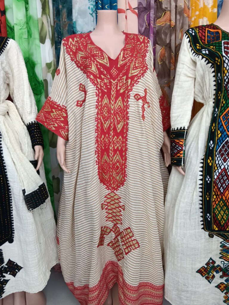 Modern Red and Gold Chiffon Dress Design - አዲስ ሽፎን ቀሚስ